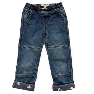 Mini Boden Jeans Boys 5Y Pull On Star Print Lined Denim Durable Casual